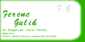ferenc gulik business card